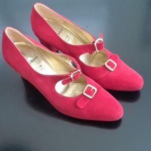 BRUNO MAGLI..RED SUEDE HEELS..GORGEOUS!!